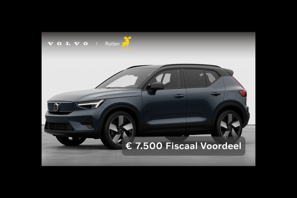 Volvo EX40 252PK Automaat Single Ext. Range Plus / Lounge Pakket / Extra getint glas / 360 Camera / 20'' velgen / Panoramadak / Zwart dak Volvo EX40 252PK Automaat Single Ext. Range Plus / Lounge Pakket / Extra getint glas / 360 Camera / 20'' velgen / Panoramadak / Zwart dak