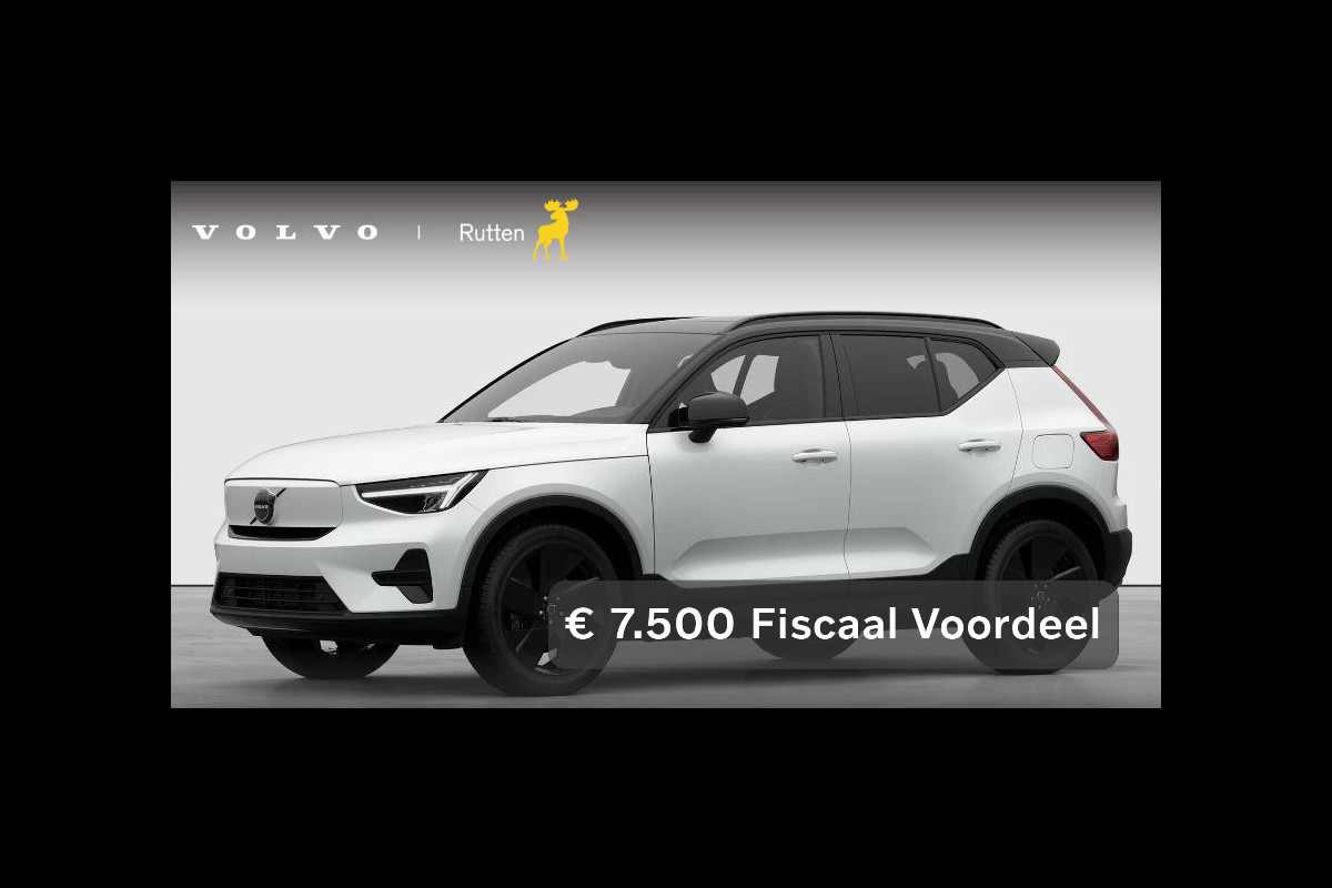 Volvo EX40 252PK Single Motor Extended Range 82 kWh Plus Black Edition / Lounge Pakket / Panoramadak / Extra getint glas / Dak in Black stone / 20'' velgen Volvo EX40 252PK Single Motor Extended Range 82 kWh Plus Black Edition / Lounge Pakket / Panoramadak / Extra getint glas / Dak in Black stone / 20'' velgen