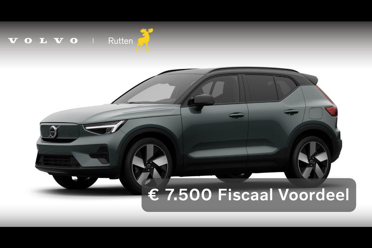Volvo EX40 Single Motor Extended Range Plus 82 kWh / Lounge pakket / Extra getint glas / Panoramadak / 360 Camera / 20''velgen / zwart dak Volvo EX40 Single Motor Extended Range Plus 82 kWh / Lounge pakket / Extra getint glas / Panoramadak / 360 Camera / 20''velgen / zwart dak