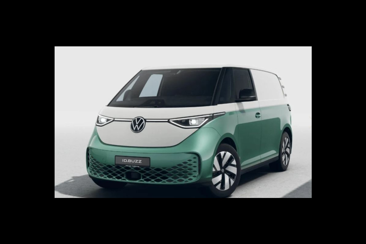 Volkswagen ID. Buzz Cargo Anniversary Edition 79 kWh 210kW 286PK Two Tone Wit/Mintgroen wordt verwacht Volkswagen ID. Buzz Cargo Anniversary Edition 79 kWh 210kW 286PK Two Tone Wit/Mintgroen wordt verwacht