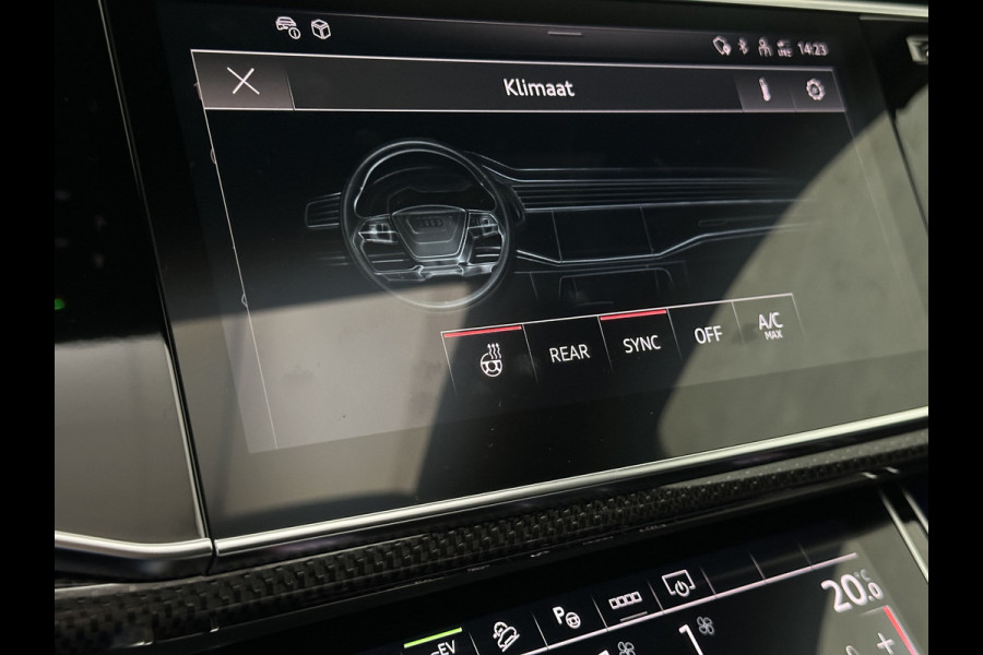 Audi Q7 60 462pk S Competition | Carbon Pack | 360 Camera | RS-Leder | ACC | Panorama | Laser-LED | Trekhaak | B&O Sound | 10-2023 | Nw.Pr; 133000,= | Keyless-Entry | Luchtvering | 22'' | Memory | Stoelverwarming V+A | Stuurverwarming | Stand Kachel | Zonwering | Carplay.