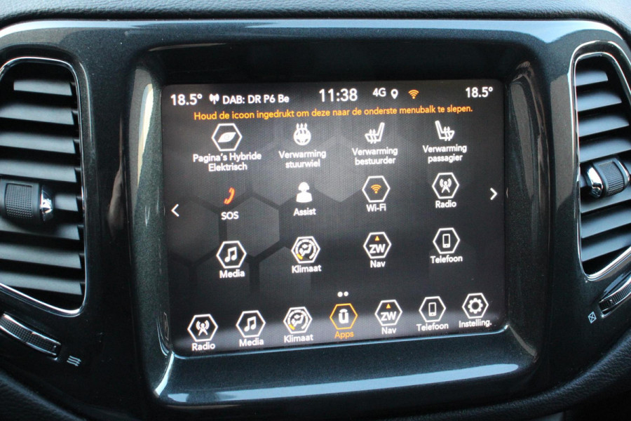 Jeep Compass 4xe 240 Plug-in Hybrid S | Navigatie | Apple Carplay/Android auto | Climate Control | Parkeersensoren | Camera | Elektrisch verstelbare bestuurderstoel | Xenon koplampen | Stoelverwarming | Elektrische achterklep | Afneembare trekhaak