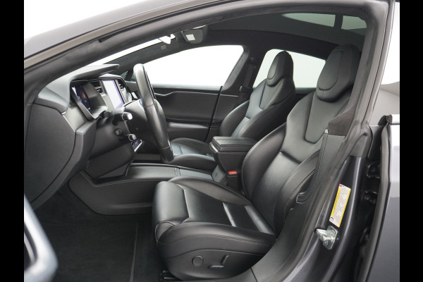 Tesla Model S 100D 100kwh accu 4wd 0-100 4.3sec. Leder Panoramadak Navi Ecc Led Adaptief Adap.Cruise Autopilot Luchtvering Premium Audio Carbon int. Lmv 21" Elek.Achterklep Wifi Verkeersbord detectie Dodehoek detector Keyless