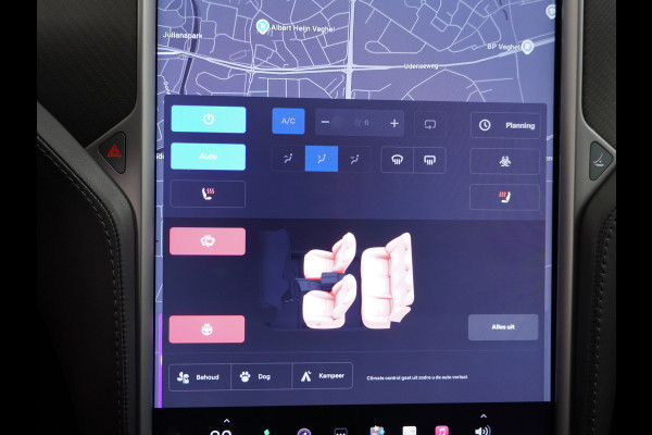 Tesla Model S 100D 100kwh accu 4wd 0-100 4.3sec. Leder Panoramadak Navi Ecc Led Adaptief Adap.Cruise Autopilot Luchtvering Premium Audio Carbon int. Lmv 21" Elek.Achterklep Wifi Verkeersbord detectie Dodehoek detector Keyless
