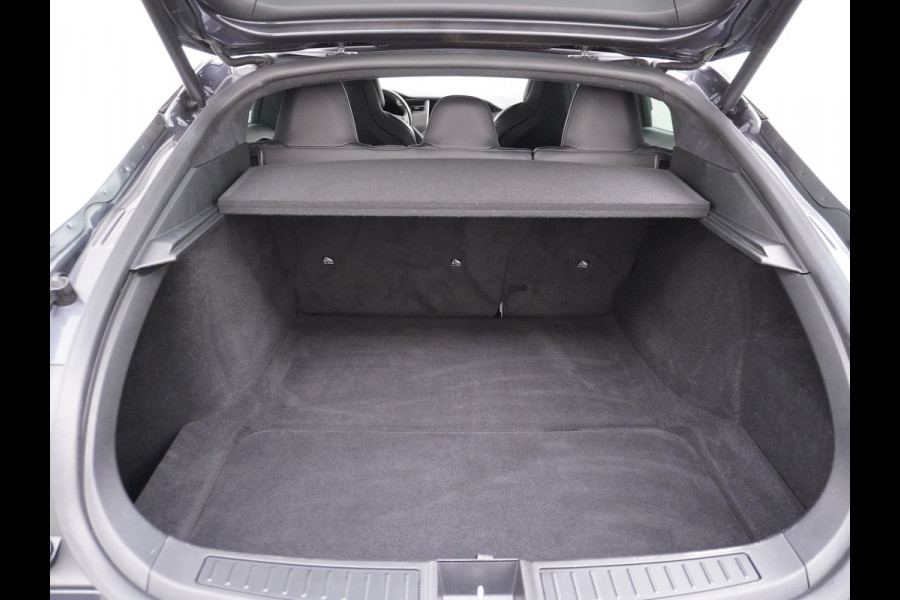 Tesla Model S 100D 100kwh accu 4wd 0-100 4.3sec. Leder Panoramadak Navi Ecc Led Adaptief Adap.Cruise Autopilot Luchtvering Premium Audio Carbon int. Lmv 21" Elek.Achterklep Wifi Verkeersbord detectie Dodehoek detector Keyless
