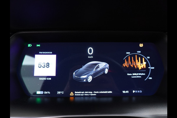 Tesla Model S 100D 100kwh accu 4wd 0-100 4.3sec. Leder Panoramadak Navi Ecc Led Adaptief Adap.Cruise Autopilot Luchtvering Premium Audio Carbon int. Lmv 21" Elek.Achterklep Wifi Verkeersbord detectie Dodehoek detector Keyless
