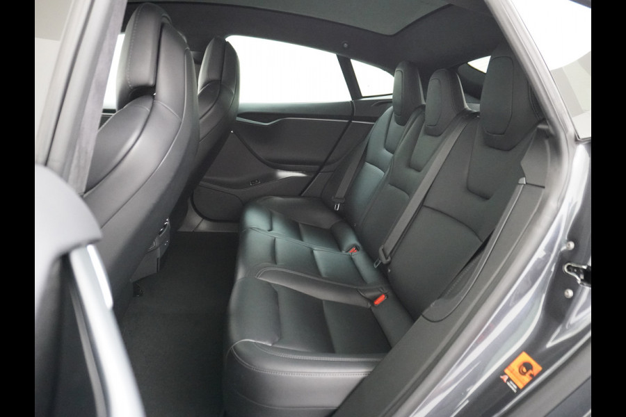 Tesla Model S 100D 100kwh accu 4wd 0-100 4.3sec. Leder Panoramadak Navi Ecc Led Adaptief Adap.Cruise Autopilot Luchtvering Premium Audio Carbon int. Lmv 21" Elek.Achterklep Wifi Verkeersbord detectie Dodehoek detector Keyless