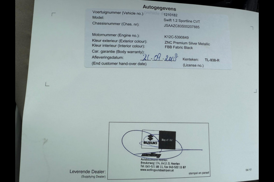 Suzuki Swift 1.2 automaat Sportline, NAP, CarPlay, 1e eigenaar