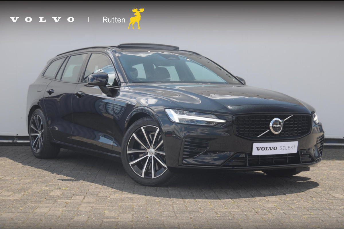 Volvo V60 T6 350PK Automaat AWD Plus Dark / Adaptive cruise control / Elektrische stoelen / Harman Kardon audio / Trekhaak / Pilot assist / BLIS / Stoel en stuur verwarming / Elektrische achterklep / Parkeersensoren met 360 camera / Google infotainment