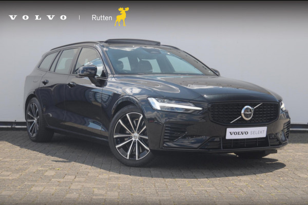 Volvo V60 T6 350PK Automaat AWD Plus Dark / Adaptive cruise control / Elektrische stoelen / Harman Kardon audio / Trekhaak / Pilot assist / BLIS / Stoel en stuur verwarming / Elektrische achterklep / Parkeersensoren met 360 camera / Google infotainment
