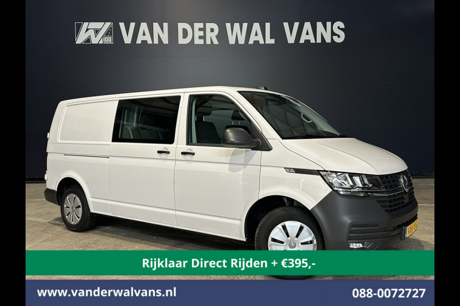 Volkswagen Transporter 2.0 TDI L2H1 Dubbele Cabine Euro6 *Rijklaar Direct Rijden* Airco | 5-Zits | Navigatie | Trekhaak | Apple Carplay Android Auto, Cruisecontrol, Parkeersensoren