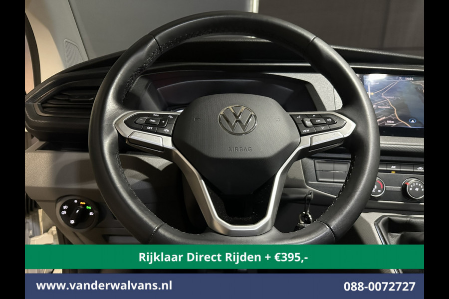 Volkswagen Transporter 2.0 TDI L2H1 Dubbele Cabine Euro6 *Rijklaar Direct Rijden* Airco | 5-Zits | Navigatie | Trekhaak | Apple Carplay Android Auto, Cruisecontrol, Parkeersensoren