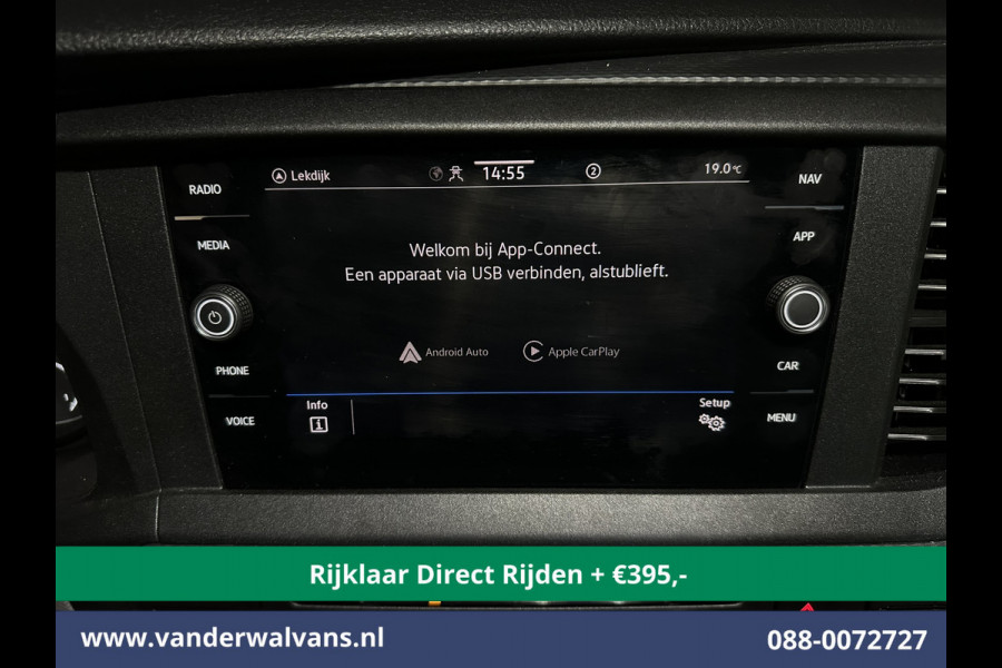 Volkswagen Transporter 2.0 TDI L2H1 Dubbele Cabine Euro6 *Rijklaar Direct Rijden* Airco | 5-Zits | Navigatie | Trekhaak | Apple Carplay Android Auto, Cruisecontrol, Parkeersensoren