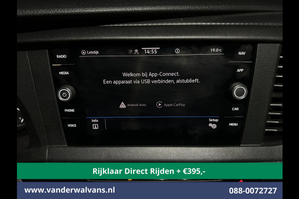Volkswagen Transporter 2.0 TDI L2H1 Dubbele Cabine Euro6 *Rijklaar Direct Rijden* Airco | 5-Zits | Navigatie | Trekhaak | Apple Carplay Android Auto, Cruisecontrol, Parkeersensoren