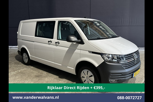 Volkswagen Transporter 2.0 TDI L2H1 Dubbele Cabine Euro6 *Rijklaar Direct Rijden* Airco | 5-Zits | Navigatie | Trekhaak | Apple Carplay Android Auto, Cruisecontrol, Parkeersensoren