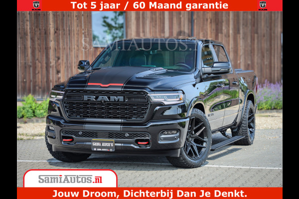 Dodge Ram 1500 Limited Night H.O 540HP 706Nm | Massage + Full Option | De Meest Luxe en Volle Pick-Up in zijn Klasse | Comfortabele Dubbele Cabine met Royale 5 Zitplaatsen | BPM vrij | Nu Leverbaar uit Voorraad | Voorraad Nr 2329 - 5135