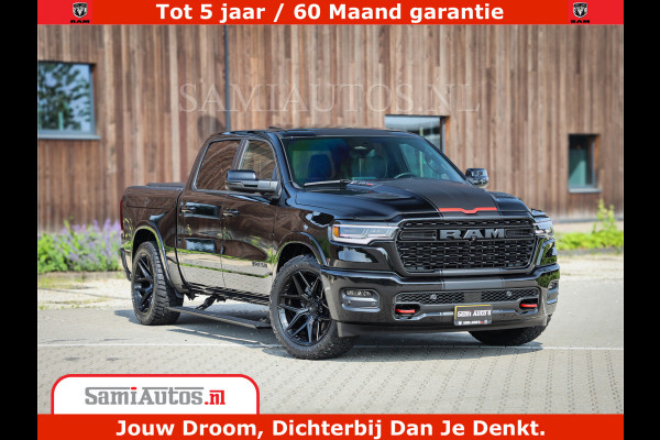 Dodge Ram 1500 Limited Night H.O 540HP 706Nm | Massage + Full Option | De Meest Luxe en Volle Pick-Up in zijn Klasse | Comfortabele Dubbele Cabine met Royale 5 Zitplaatsen | BPM vrij | Nu Leverbaar uit Voorraad | Voorraad Nr 2329 - 5135