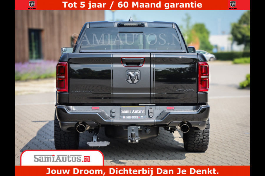 Dodge Ram 1500 Limited Night H.O 540HP 706Nm | Massage + Full Option | De Meest Luxe en Volle Pick-Up in zijn Klasse | Comfortabele Dubbele Cabine met Royale 5 Zitplaatsen | BPM vrij | Nu Leverbaar uit Voorraad | Voorraad Nr 2329 - 5135