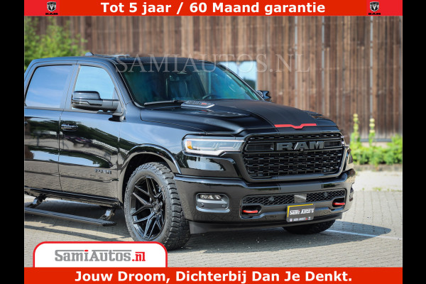 Dodge Ram 1500 Limited Night H.O 540HP 706Nm | Massage + Full Option | De Meest Luxe en Volle Pick-Up in zijn Klasse | Comfortabele Dubbele Cabine met Royale 5 Zitplaatsen | BPM vrij | Nu Leverbaar uit Voorraad | Voorraad Nr 2329 - 5135