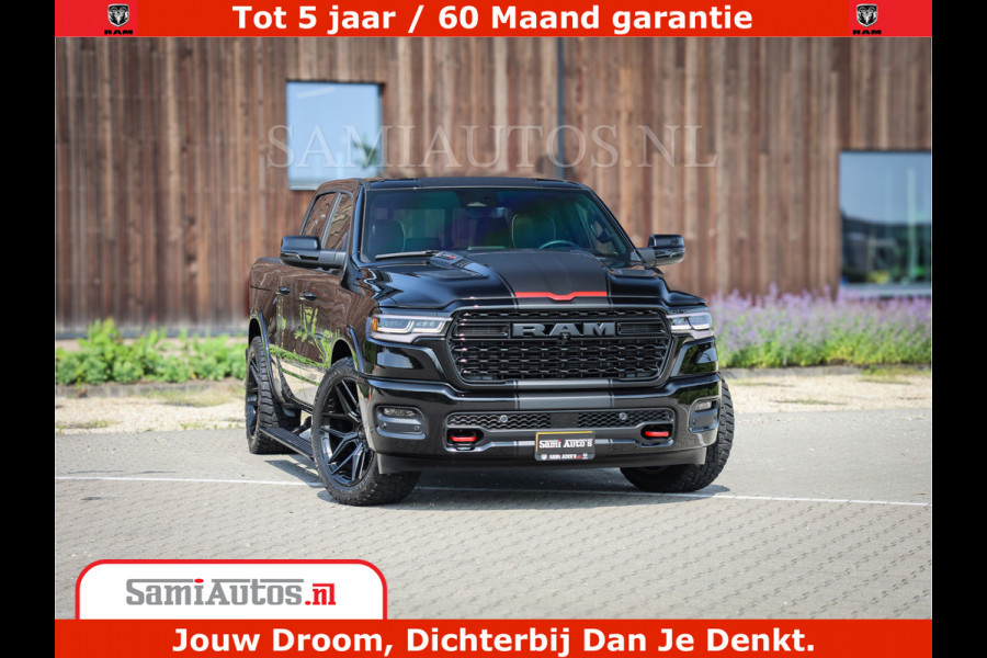Dodge Ram 1500 Limited Night H.O 540HP 706Nm | Massage + Full Option | De Meest Luxe en Volle Pick-Up in zijn Klasse | Comfortabele Dubbele Cabine met Royale 5 Zitplaatsen | BPM vrij | Nu Leverbaar uit Voorraad | Voorraad Nr 2329 - 5135