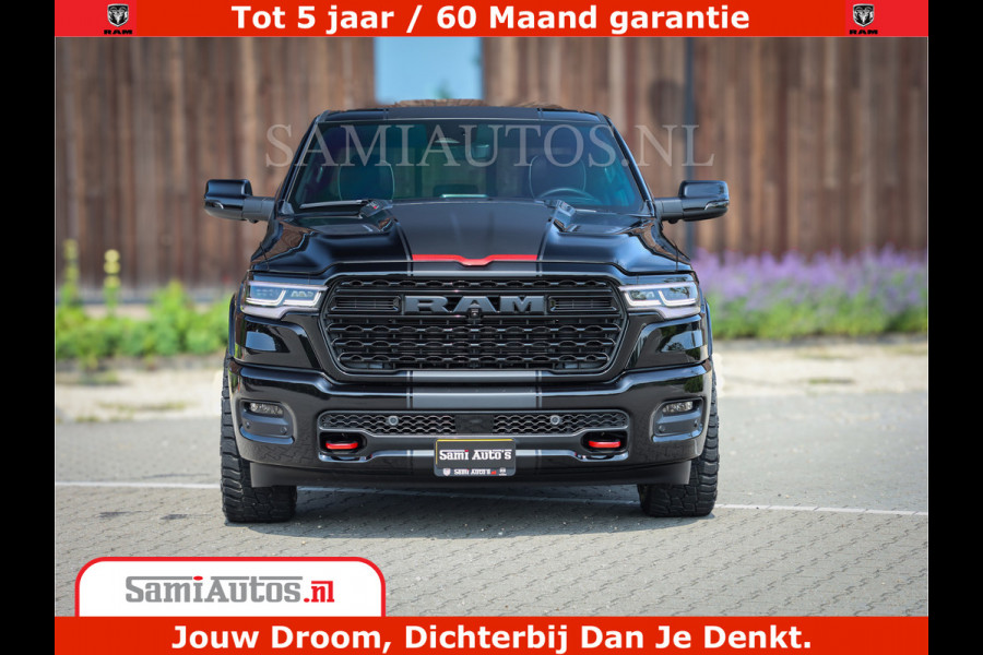 Dodge Ram 1500 Limited Night H.O 540HP 706Nm | Massage + Full Option | De Meest Luxe en Volle Pick-Up in zijn Klasse | Comfortabele Dubbele Cabine met Royale 5 Zitplaatsen | BPM vrij | Nu Leverbaar uit Voorraad | Voorraad Nr 2329 - 5135