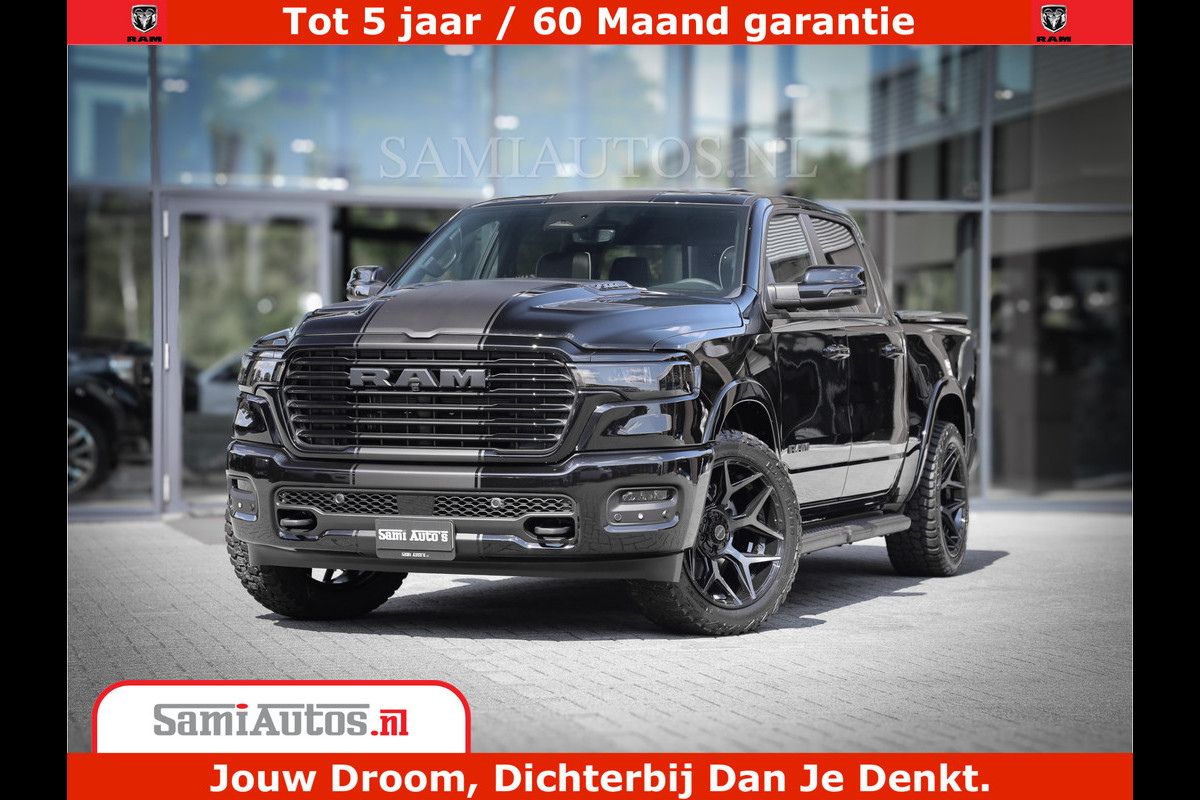 Dodge Ram 1500 Laramie Night | Face Lift | 420Pk 636 Nn | Extra Groot Scherm + Passagiers Scherm | Comfortabele Dubbele Cabine met Royale 5 Zitplaatsen | BPM vrij | Nu Leverbaar uit Voorraad | Voorraad Nr  2220 - 5039