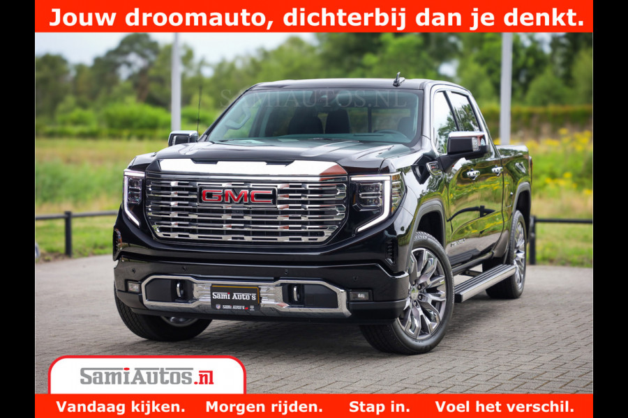 GMC Sierra DENALI | All-In Prijs | 6,2 V8 Full Option | De Meest Luxe Pick-Up in zijn Klasse | Comfortabele Dubbele Cabine met Royale 5 Zitplaatsen | BPM vrij | Nu Leverbaar uit Voorraad | Voorraad Nr 4420