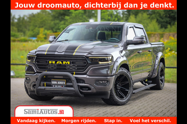 Dodge Ram 1500 LIMITED CUSTOM | FULL OPTION | LUCHT REMSYSTEEM | LUCHT VERING | 360 CAM | 200L LPG | PANORAMA | 4X4 V8 5.7 | 3500KG | MEMORY | WIDE BODYKIT | AMBILIGHT | MICKEY THOMPSON BANDEN |