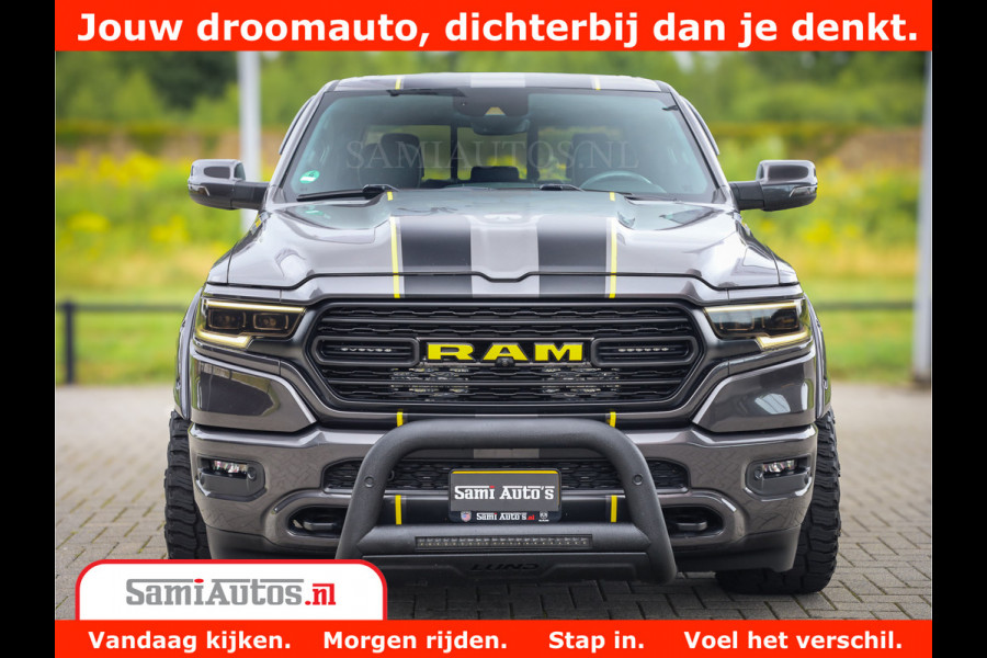 Dodge Ram 1500 LIMITED CUSTOM | FULL OPTION | LUCHT REMSYSTEEM | LUCHT VERING | 360 CAM | 200L LPG | PANORAMA | 4X4 V8 5.7 | 3500KG | MEMORY | WIDE BODYKIT | AMBILIGHT | MICKEY THOMPSON BANDEN |