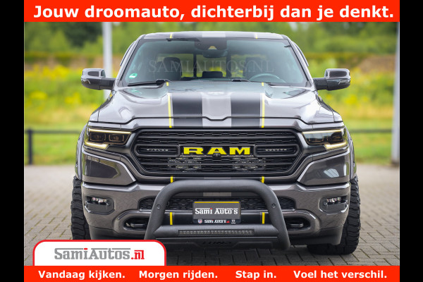 Dodge Ram 1500 LIMITED CUSTOM | FULL OPTION | LUCHT REMSYSTEEM | LUCHT VERING | 360 CAM | 200L LPG | PANORAMA | 4X4 V8 5.7 | 3500KG | MEMORY | WIDE BODYKIT | AMBILIGHT | MICKEY THOMPSON BANDEN |