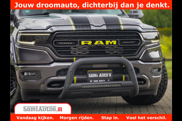 Dodge Ram 1500 LIMITED CUSTOM | FULL OPTION | LUCHT REMSYSTEEM | LUCHT VERING | 360 CAM | 200L LPG | PANORAMA | 4X4 V8 5.7 | 3500KG | MEMORY | WIDE BODYKIT | AMBILIGHT | MICKEY THOMPSON BANDEN |