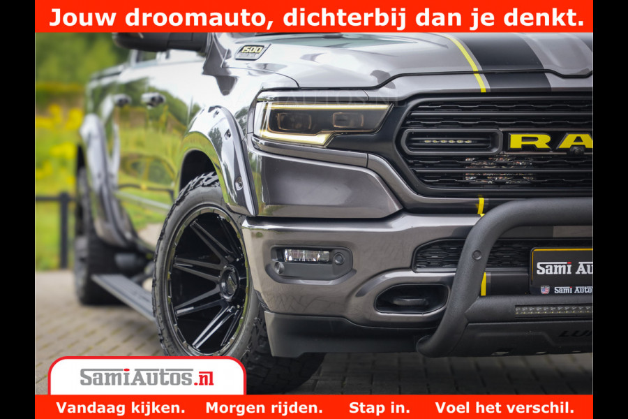 Dodge Ram 1500 LIMITED CUSTOM | FULL OPTION | LUCHT REMSYSTEEM | LUCHT VERING | 360 CAM | 200L LPG | PANORAMA | 4X4 V8 5.7 | 3500KG | MEMORY | WIDE BODYKIT | AMBILIGHT | MICKEY THOMPSON BANDEN |
