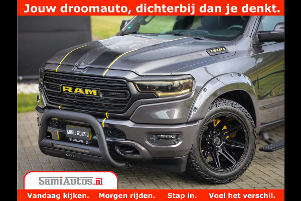 Dodge Ram 1500 LIMITED CUSTOM | FULL OPTION | LUCHT REMSYSTEEM | LUCHT VERING | 360 CAM | 200L LPG | PANORAMA | 4X4 V8 5.7 | 3500KG | MEMORY | WIDE BODYKIT | AMBILIGHT | MICKEY THOMPSON BANDEN |