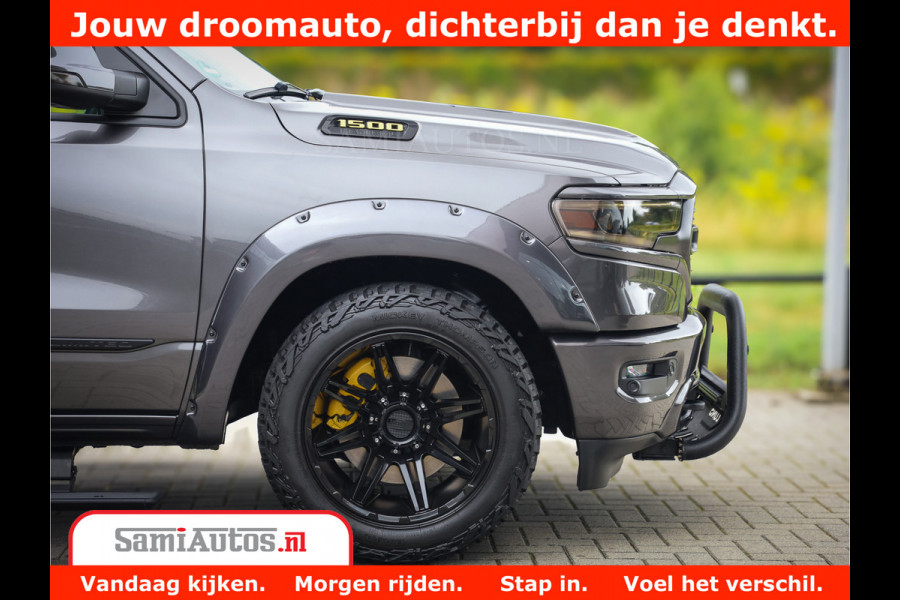 Dodge Ram 1500 LIMITED CUSTOM | FULL OPTION | LUCHT REMSYSTEEM | LUCHT VERING | 360 CAM | 200L LPG | PANORAMA | 4X4 V8 5.7 | 3500KG | MEMORY | WIDE BODYKIT | AMBILIGHT | MICKEY THOMPSON BANDEN |