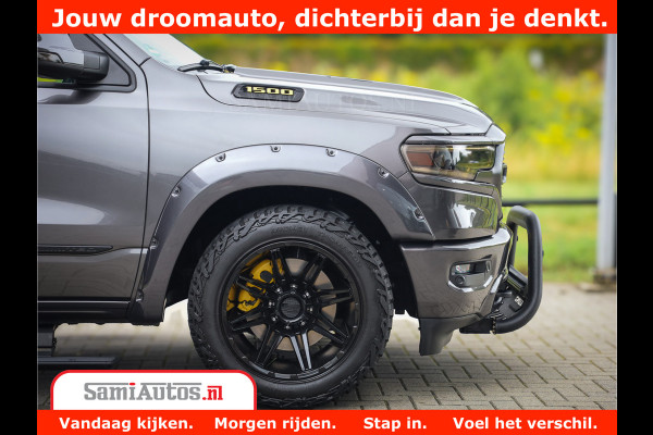 Dodge Ram 1500 LIMITED CUSTOM | FULL OPTION | LUCHT REMSYSTEEM | LUCHT VERING | 360 CAM | 200L LPG | PANORAMA | 4X4 V8 5.7 | 3500KG | MEMORY | WIDE BODYKIT | AMBILIGHT | MICKEY THOMPSON BANDEN |