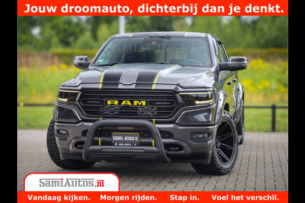 Dodge Ram 1500 LIMITED CUSTOM | FULL OPTION | LUCHT REMSYSTEEM | LUCHT VERING | 360 CAM | 200L LPG | PANORAMA | 4X4 V8 5.7 | 3500KG | MEMORY | WIDE BODYKIT | AMBILIGHT | MICKEY THOMPSON BANDEN |