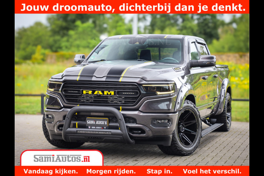 Dodge Ram 1500 LIMITED CUSTOM | FULL OPTION | LUCHT REMSYSTEEM | LUCHT VERING | 360 CAM | 200L LPG | PANORAMA | 4X4 V8 5.7 | 3500KG | MEMORY | WIDE BODYKIT | AMBILIGHT | MICKEY THOMPSON BANDEN |