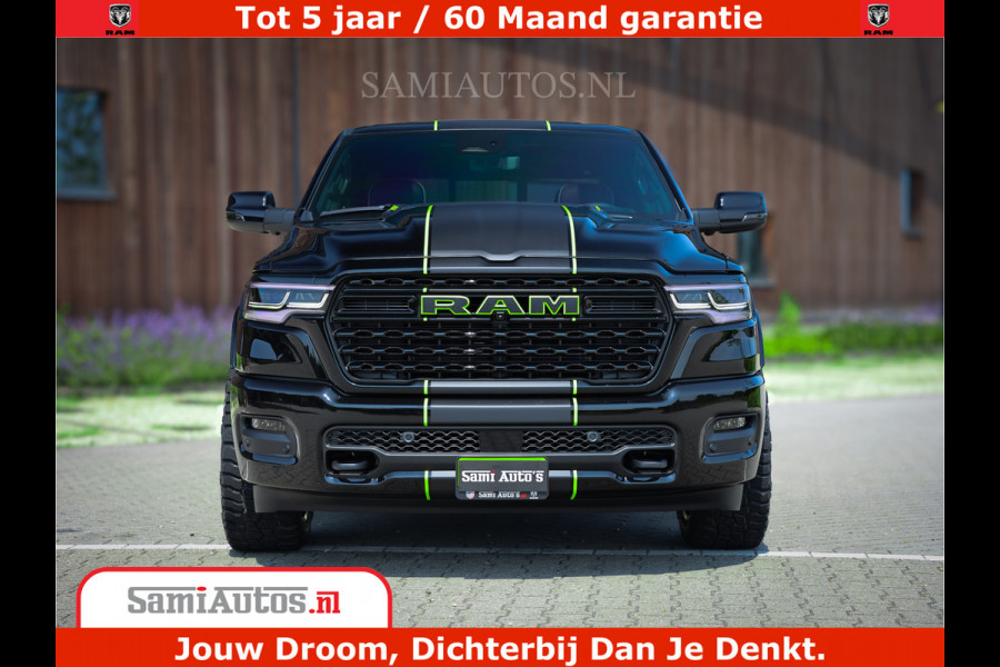 Dodge Ram 1500 Limited Night High Output 540HP 706Nm | Massage + Full Option | De Meest Luxe en Volle Pick-Up in zijn Klasse | Comfortabele Dubbele Cabine met Royale 5 Zitplaatsen | BPM vrij | Nu Leverbaar uit Voorraad | Voorraad Nr 2300 - 7689