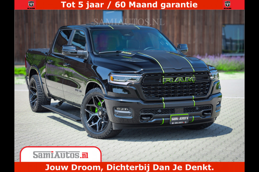 Dodge Ram 1500 Limited Night High Output 540HP 706Nm | Massage + Full Option | De Meest Luxe en Volle Pick-Up in zijn Klasse | Comfortabele Dubbele Cabine met Royale 5 Zitplaatsen | BPM vrij | Nu Leverbaar uit Voorraad | Voorraad Nr 2300 - 7689