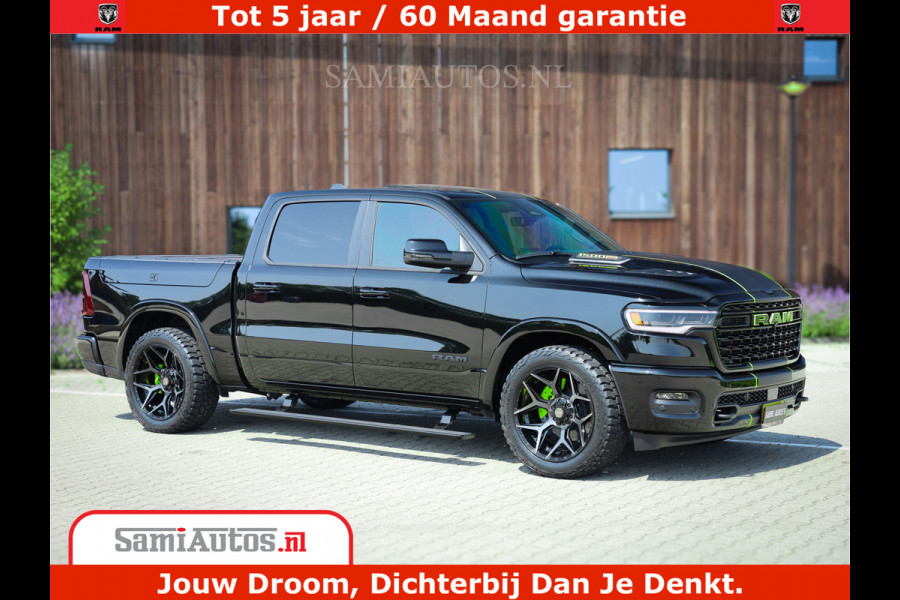 Dodge Ram 1500 Limited Night High Output 540HP 706Nm | Massage + Full Option | De Meest Luxe en Volle Pick-Up in zijn Klasse | Comfortabele Dubbele Cabine met Royale 5 Zitplaatsen | BPM vrij | Nu Leverbaar uit Voorraad | Voorraad Nr 2300 - 7689