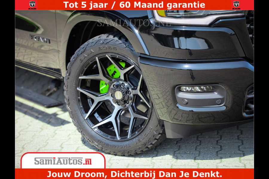 Dodge Ram 1500 Limited Night High Output 540HP 706Nm | Massage + Full Option | De Meest Luxe en Volle Pick-Up in zijn Klasse | Comfortabele Dubbele Cabine met Royale 5 Zitplaatsen | BPM vrij | Nu Leverbaar uit Voorraad | Voorraad Nr 2300 - 7689