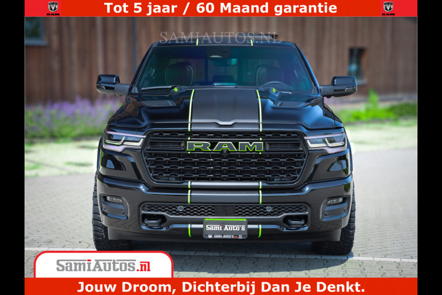 Dodge Ram 1500 Limited Night High Output 540HP 706Nm | Massage + Full Option | De Meest Luxe en Volle Pick-Up in zijn Klasse | Comfortabele Dubbele Cabine met Royale 5 Zitplaatsen | BPM vrij | Nu Leverbaar uit Voorraad | Voorraad Nr 2300 - 7689