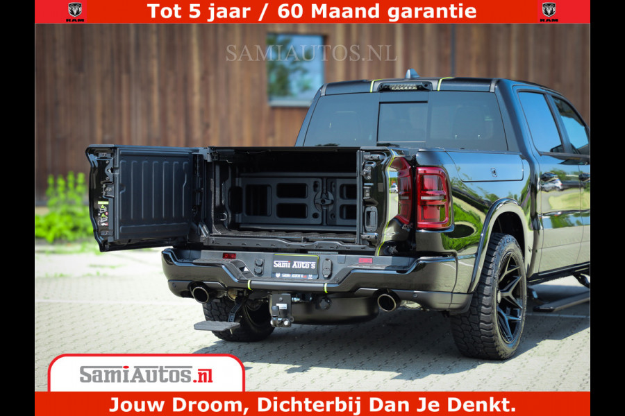 Dodge Ram 1500 Limited Night High Output 540HP 706Nm | Massage + Full Option | De Meest Luxe en Volle Pick-Up in zijn Klasse | Comfortabele Dubbele Cabine met Royale 5 Zitplaatsen | BPM vrij | Nu Leverbaar uit Voorraad | Voorraad Nr 2300 - 7689