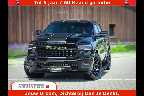 Dodge Ram 1500 Limited Night High Output 540HP 706Nm | Massage + Full Option | De Meest Luxe en Volle Pick-Up in zijn Klasse | Comfortabele Dubbele Cabine met Royale 5 Zitplaatsen | BPM vrij | Nu Leverbaar uit Voorraad | Voorraad Nr 2300 - 7689