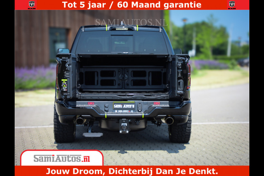 Dodge Ram 1500 Limited Night High Output 540HP 706Nm | Massage + Full Option | De Meest Luxe en Volle Pick-Up in zijn Klasse | Comfortabele Dubbele Cabine met Royale 5 Zitplaatsen | BPM vrij | Nu Leverbaar uit Voorraad | Voorraad Nr 2300 - 7689