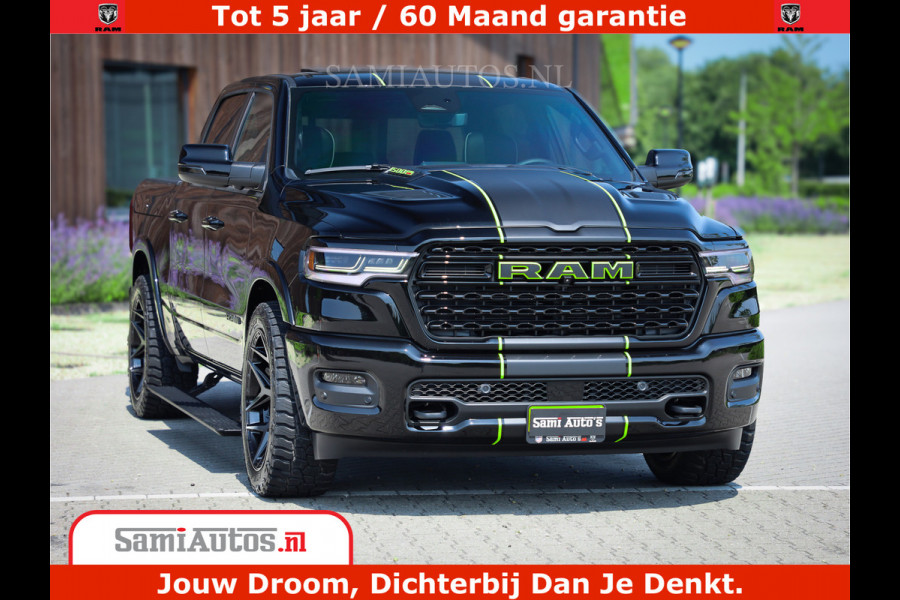Dodge Ram 1500 Limited Night High Output 540HP 706Nm | Massage + Full Option | De Meest Luxe en Volle Pick-Up in zijn Klasse | Comfortabele Dubbele Cabine met Royale 5 Zitplaatsen | BPM vrij | Nu Leverbaar uit Voorraad | Voorraad Nr 2300 - 7689
