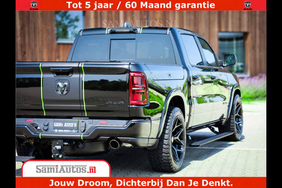 Dodge Ram 1500 Limited Night High Output 540HP 706Nm | Massage + Full Option | De Meest Luxe en Volle Pick-Up in zijn Klasse | Comfortabele Dubbele Cabine met Royale 5 Zitplaatsen | BPM vrij | Nu Leverbaar uit Voorraad | Voorraad Nr 2300 - 7689