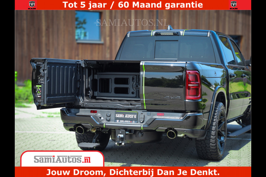 Dodge Ram 1500 Limited Night High Output 540HP 706Nm | Massage + Full Option | De Meest Luxe en Volle Pick-Up in zijn Klasse | Comfortabele Dubbele Cabine met Royale 5 Zitplaatsen | BPM vrij | Nu Leverbaar uit Voorraad | Voorraad Nr 2300 - 7689