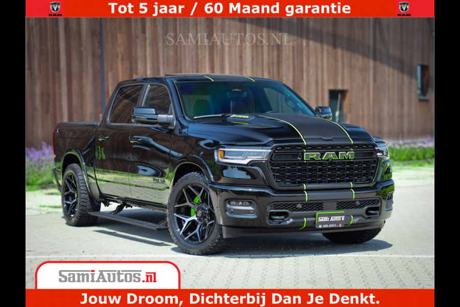 Dodge Ram 1500 Limited Night High Output 540HP 706Nm | Massage + Full Option | De Meest Luxe en Volle Pick-Up in zijn Klasse | Comfortabele Dubbele Cabine met Royale 5 Zitplaatsen | BPM vrij | Nu Leverbaar uit Voorraad | Voorraad Nr 2300 - 7689
