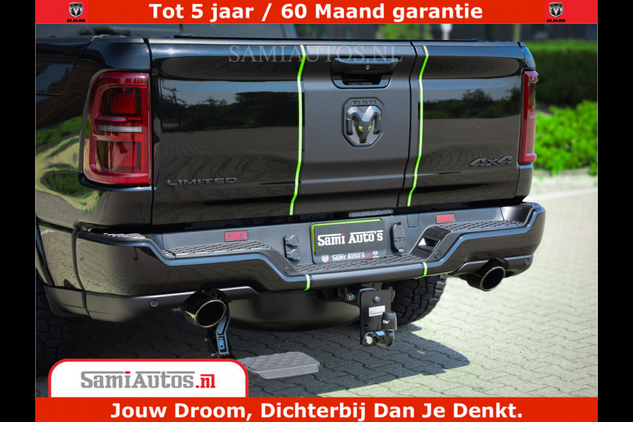 Dodge Ram 1500 Limited Night High Output 540HP 706Nm | Massage + Full Option | De Meest Luxe en Volle Pick-Up in zijn Klasse | Comfortabele Dubbele Cabine met Royale 5 Zitplaatsen | BPM vrij | Nu Leverbaar uit Voorraad | Voorraad Nr 2300 - 7689